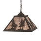 Meyda Lighting Tall Pines 22" 2-Light Oil Rubbed Bronze Pendant Light With Silver Mica Shade Glass