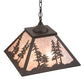 Meyda Lighting Tall Pines 22" 2-Light Oil Rubbed Bronze Pendant Light With Silver Mica Shade Glass