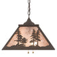 Meyda Lighting Tall Pines 22" 2-Light Oil Rubbed Bronze Pendant Light With Silver Mica Shade Glass