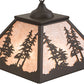 Meyda Lighting Tall Pines 22" 2-Light Oil Rubbed Bronze Pendant Light With Silver Mica Shade Glass