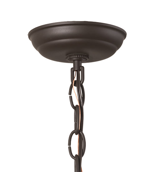 Meyda Lighting Tall Pines 22" 2-Light Oil Rubbed Bronze Pendant Light With Silver Mica Shade Glass