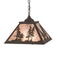 Meyda Lighting Tall Pines 22" 2-Light Oil Rubbed Bronze Pendant Light With Silver Mica Shade Glass