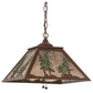 Meyda Lighting Tall Pines 22" 2-Light Rust & Green Trees Pendant Light With Silver Mica Shade Glass