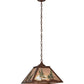Meyda Lighting Tall Pines 22" 2-Light Rust & Green Trees Pendant Light With Silver Mica Shade Glass