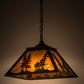 Meyda Lighting Tall Pines 22" 2-Light Textured Black Pendant Light With Amber Mica Shade Glass