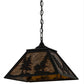Meyda Lighting Tall Pines 22" 2-Light Textured Black Pendant Light With Amber Mica Shade Glass