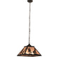 Meyda Lighting Tall Pines 22" 2-Light Textured Black Pendant Light With Silver Mica Shade Glass