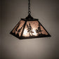 Meyda Lighting Tall Pines 22" 2-Light Textured Black Pendant Light With Silver Mica Shade Glass