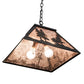 Meyda Lighting Tall Pines 22" 2-Light Textured Black Pendant Light With Silver Mica Shade Glass