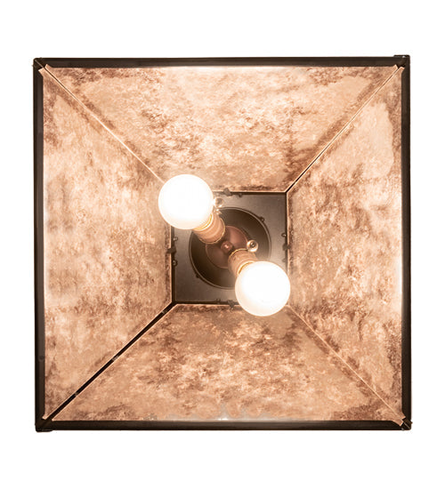 Meyda Lighting Tall Pines 22" 2-Light Textured Black Pendant Light With Silver Mica Shade Glass
