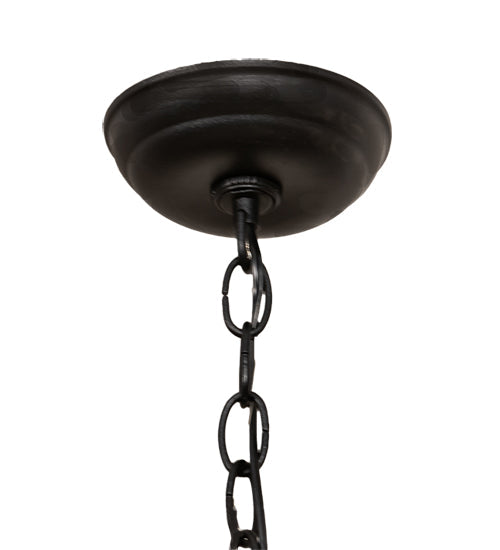Meyda Lighting Tall Pines 22" 2-Light Textured Black Pendant Light With Silver Mica Shade Glass