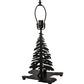 Meyda Lighting Tall Pines 22" 2-Light Textured Black Table Lamp With Beige Art Shade Glass