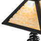 Meyda Lighting Tall Pines 22" 2-Light Textured Black Table Lamp With Beige Art Shade Glass