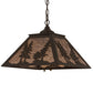 Meyda Lighting Tall Pines 22" 2-Light Timeless Bronze Pendant Light With Silver Mica Shade Glass