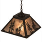 Meyda Lighting Tall Pines 22" 2-Light Timeless Bronze Pendant Light With Silver Mica Shade Glass