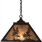 Meyda Lighting Tall Pines 22" 2-Light Timeless Bronze Pendant Light With Silver Mica Shade Glass