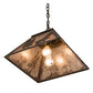 Meyda Lighting Tall Pines 22" 2-Light Timeless Bronze Pendant Light With Silver Mica Shade Glass