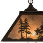 Meyda Lighting Tall Pines 22" 2-Light Timeless Bronze Pendant Light With Silver Mica Shade Glass