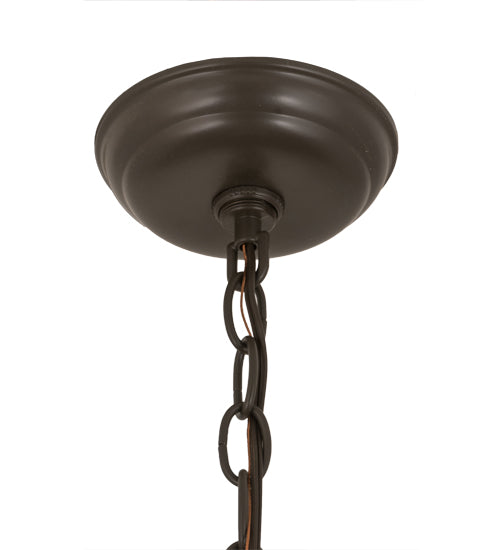 Meyda Lighting Tall Pines 22" 2-Light Timeless Bronze Pendant Light With Silver Mica Shade Glass