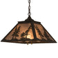Meyda Lighting Tall Pines 22" 2-Light Timeless Bronze Pendant Light With Silver Mica Shade Glass
