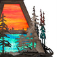 Meyda Lighting Tall Pines 22" 3-Light Antique Copper Left Pendant Light With Multi-Colored Shade Glass