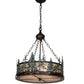 Meyda Lighting Tall Pines 22" 4-Light Mahogany Bronze & Green Trees Inverted Pendant Light With Silver Mica Shade Glass