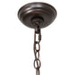 Meyda Lighting Tall Pines 22" 4-Light Mahogany Bronze & Green Trees Inverted Pendant Light With Silver Mica Shade Glass