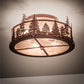 Meyda Lighting Tall Pines 22" 4-Light Rust Flush Mount Light With Silver Mica Shade Glass