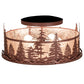 Meyda Lighting Tall Pines 22" 4-Light Rust Flush Mount Light With Silver Mica Shade Glass