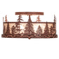 Meyda Lighting Tall Pines 22" 4-Light Rust Flush Mount Light With Silver Mica Shade Glass