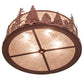 Meyda Lighting Tall Pines 22" 4-Light Rust Flush Mount Light With Silver Mica Shade Glass
