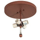 Meyda Lighting Tall Pines 22" 4-Light Rust Flush Mount Light With Silver Mica Shade Glass
