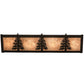 Meyda Lighting Tall Pines 22" 4-Light Timeless Bronze Vanity Light With Silver Mica Shade Glass