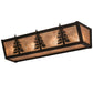 Meyda Lighting Tall Pines 22" 4-Light Timeless Bronze Vanity Light With Silver Mica Shade Glass