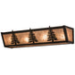 Meyda Lighting Tall Pines 22" 4-Light Timeless Bronze Vanity Light With Silver Mica Shade Glass