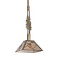 Meyda Lighting Tall Pines 22" Antique Copper Mountain Pine Pendant Light With Silver Mica Shade
