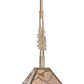 Meyda Lighting Tall Pines 22" Antique Copper Mountain Pine Pendant Light With Silver Mica Shade