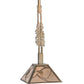 Meyda Lighting Tall Pines 22" Antique Copper Mountain Pine Pendant Light With Silver Mica Shade