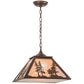 Meyda Lighting Tall Pines 22" Cafe Noir Pendant Light With Silver Mica Shade Glass
