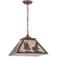 Meyda Lighting Tall Pines 22" Cafe Noir Pendant Light With Silver Mica Shade Glass