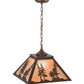 Meyda Lighting Tall Pines 22" Cafe Noir Pendant Light With Silver Mica Shade Glass
