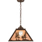 Meyda Lighting Tall Pines 22" Cafe Noir Pendant Light With Silver Mica Shade Glass