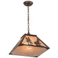 Meyda Lighting Tall Pines 22" Cafe Noir Pendant Light With Silver Mica Shade Glass