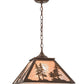 Meyda Lighting Tall Pines 22" Cafe Noir Pendant Light With Silver Mica Shade Glass