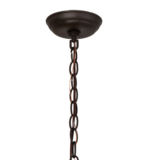 Meyda Lighting Tall Pines 22" Oil Rubbed Bronze Pendant Light With Beige Shade Glass