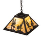 Meyda Lighting Tall Pines 22" Oil Rubbed Bronze Pendant Light With Beige Shade Glass
