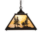 Meyda Lighting Tall Pines 22" Oil Rubbed Bronze Pendant Light With Beige Shade Glass