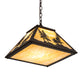 Meyda Lighting Tall Pines 22" Oil Rubbed Bronze Pendant Light With Beige Shade Glass