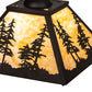 Meyda Lighting Tall Pines 22" Oil Rubbed Bronze Pendant Light With Beige Shade Glass