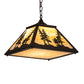 Meyda Lighting Tall Pines 22" Oil Rubbed Bronze Pendant Light With Beige Shade Glass